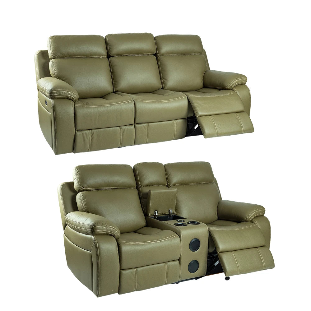 High Density Sponge 2+3 Seats Recliner Sofa Set Fabric Wireless Charging Smart Cup Holder Reading Apartment