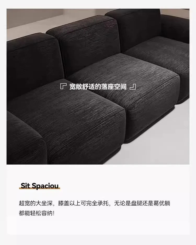 Simple Style Vacuum Compression Living Room Sofa Light Luxury Furniture Corduroy Sponge Filling Multi-Person Sofa Customization