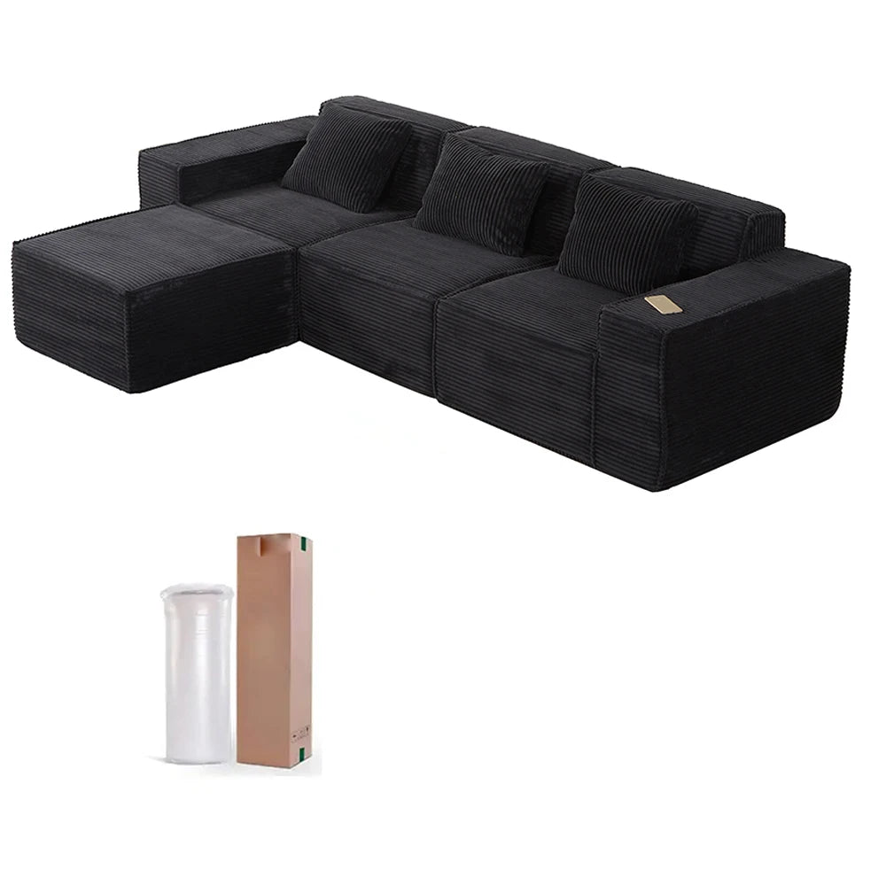 Compressed SofaNew Design Living Room Furniture L-Shape Sectional Sofa Comfortable Fluffy Vacuum Compressed Comfy Sofa Set Modul