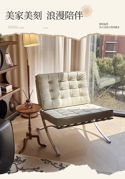 Light luxury small sofa chair Barcelona chair single living room bedroom designer lazy leisure sofa recliner