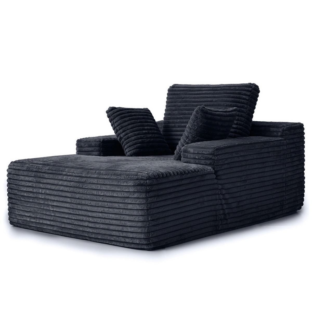 Sdoren 49inch Chaise Lounge Chair Indoor Oversized Corduroy Upholstered Boneless Sofa Bed Deep Seat Sleeper Couch Reading Chairs