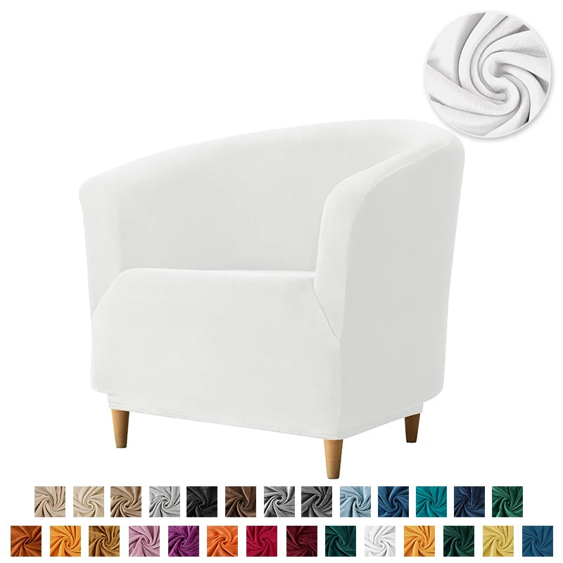Velvet Tub Cover Chair Jacquard Single Seat Sofa Slipcover 1 Seate Living Room  Furniture Couch Washable Club Armchair Cover