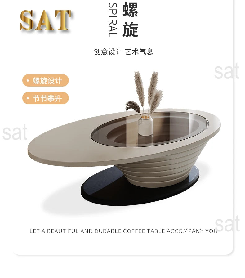 Oval Modern Coffee Table Unique Trendy Design European Coffee Table Neutral Minimalist Table Basse Living Room Furniture