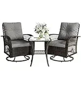 QAZ8-7 Piece Patio Furniture Set Fire Pit Table. Outdoor Conversation Sets Wicker Rattan Sectional Sofa with Coffee TSZ