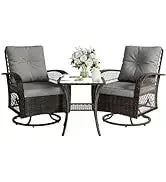 QAZ8-7 Piece Patio Furniture Set Fire Pit Table. Outdoor Conversation Sets Wicker Rattan Sectional Sofa with Coffee TSZ