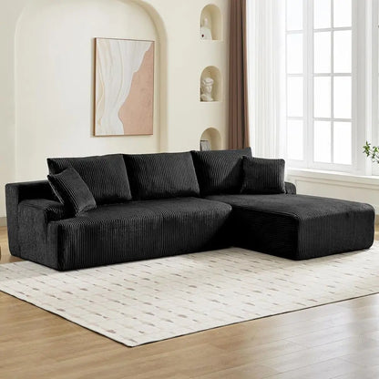 108 Modern Cloud-Inspired L-Shape Couch, Sleeper Sofa, Corduroy, Deep Seating, No Assembly Needed