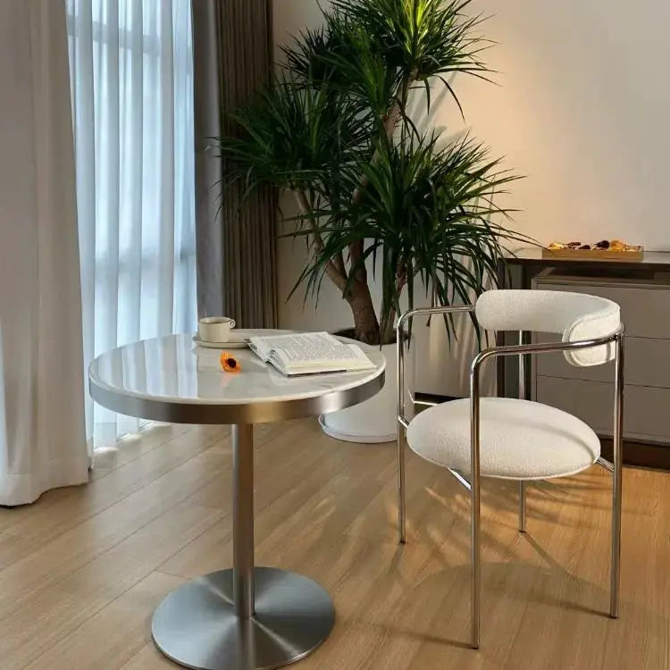 Modern Stainless Steel Dining Chair Designer Dining Chair Home Furniture Bauhaus Single Person Chair Medieval Negotiation Chair