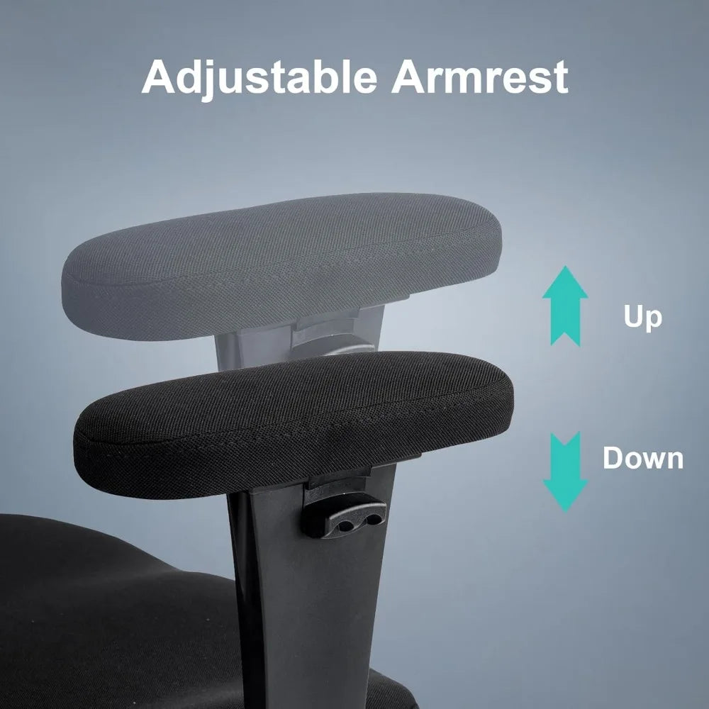 Ergonomic Office Chair with Adjustable Lumbar Support, Breathable Mesh, and Armrests for Home Office Use in Black