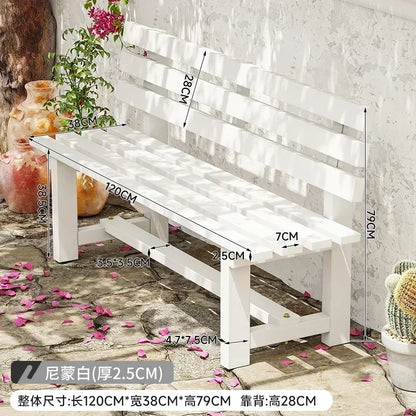 Chaises de jardin, bancs en bois antiseptiques pour l'extérieur, chaises à dossier pour cour et villa, mobilier d'extérieur, chaises longues pour balcon et maison