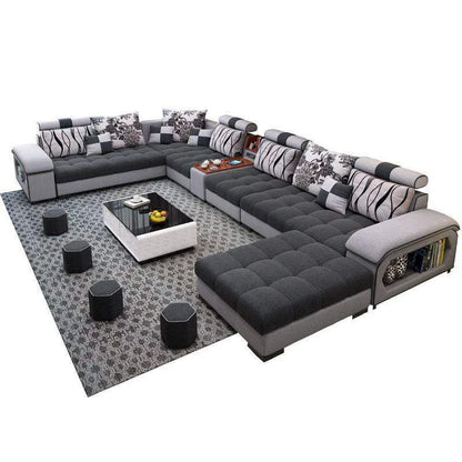 -furniture 7 seater living room  sectional big latex sofa