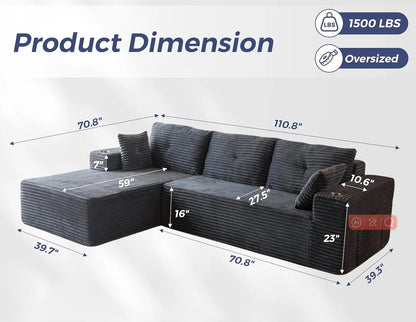 Vacuum Compression Living Room Boneless High Density Combination Foam Sofa Sofa Bed with Cup Holder