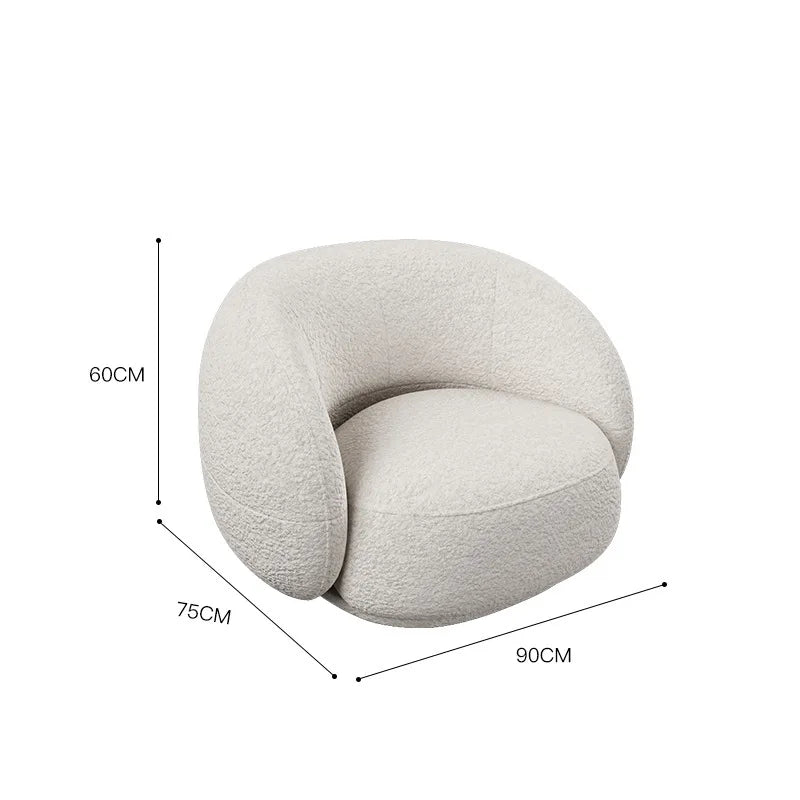 Internet celebrity lamb wool coffee table combination hotel lobby lounge multi-person curved fabric sofa