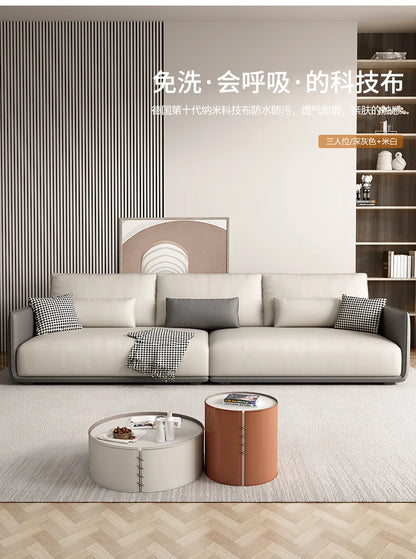 Designer Simple Soft Couches Living Room Comfortable Wood Luxury Modern Sofa Puffs Nordic Home Couch Wohnzimmer Home Furniture