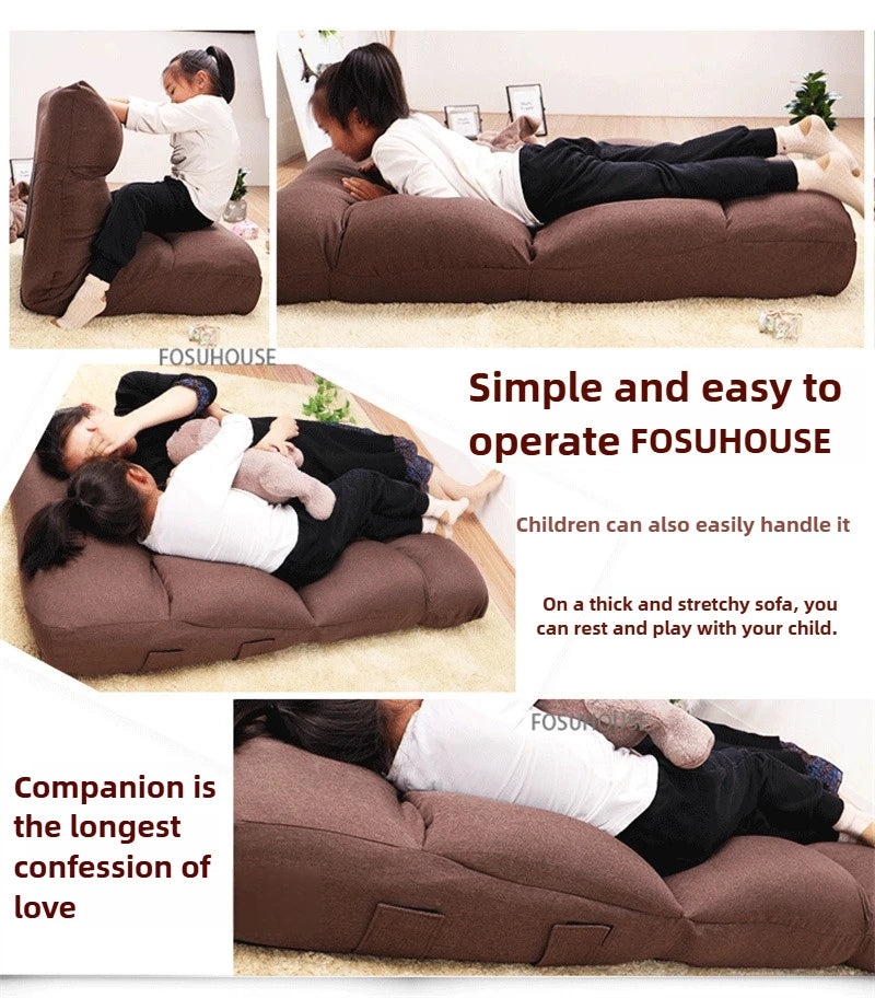 Creative Lying and Sleeping Living Room Sofa Japanese Tatami Bedroom Lazy Sofa Folding Backrest Lounge Chair Home Floor Chair