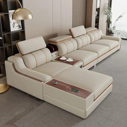 Leather Design Sofa Storage High Quality Comfortable Romantic Leisure Sofa Corner Leisure Multifunctional Sillon Cama Furniture