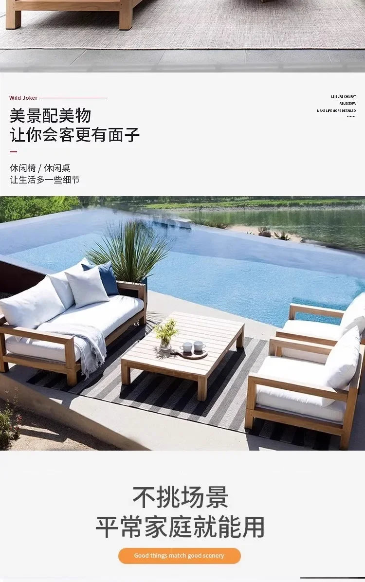 Nordic Designer Outdoor Sofas Villa Courtyard Wood Minimalist Design Garden Sofas Fashion Lawn Furniture Sillas Lshysf