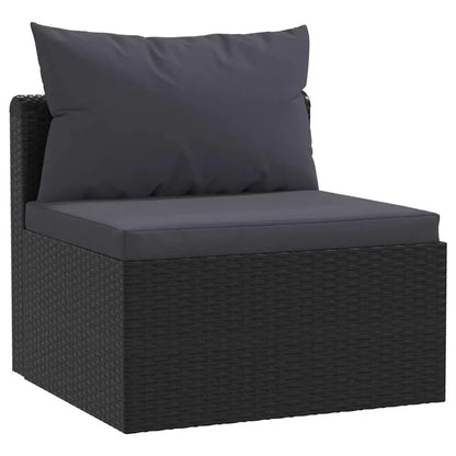 Modern 3-Seater Garden Sofa Set Black PE Rattan Powder-Coated Steel Frame Water Resistant Outdoor Patio Lounge Furniture Custom