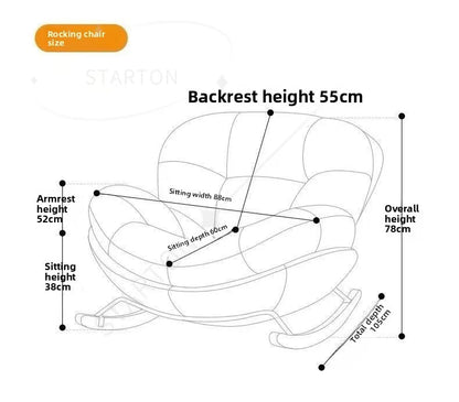 Lazy Snail Sofa Single Rocking Chair Super Soft Penguin Rocking Chair Balcony Living Room Leisure Lounge Chair Household Adult