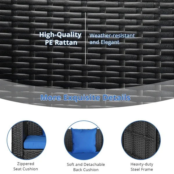 #For Heavy Duty 800 LBS Wicker Hanging Porch Swing with Cushions & Chains,  Outdoor Rattan Swing Bench for Garden, Yard&