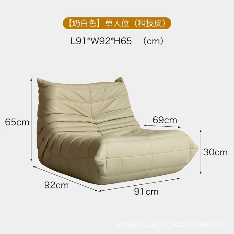 Caterpillar sofa togo modern living room balcony lounge lazy sofa available white lamb wool sofa