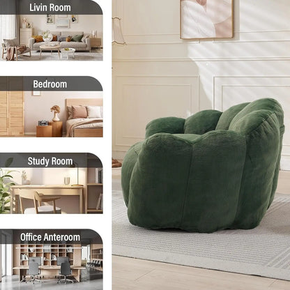 Bean Bag Chair for Adults, Floral Shaped Bean Bag Single Sofa, Ultra Soft Faux Fur Floor Sofa, Oversize Reading, Customized