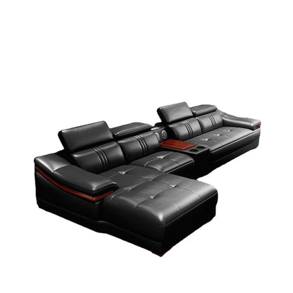 # Hot Sales Modern Sectional Sofa Multifunction Latex Cushion Sofa Leather L Shaped Living Sofa Set With Music Design