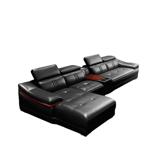 # Hot Sales Modern Sectional Sofa Multifunction Latex Cushion Sofa Leather L Shaped Living Sofa Set With Music Design