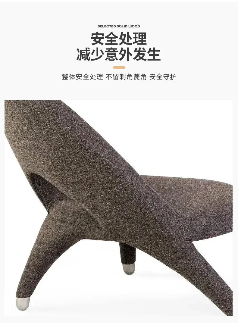 Italian Minimalist Creative Single Fabric Sofa Modern Light Luxury Home Living Room Bedroom Wingback Chair