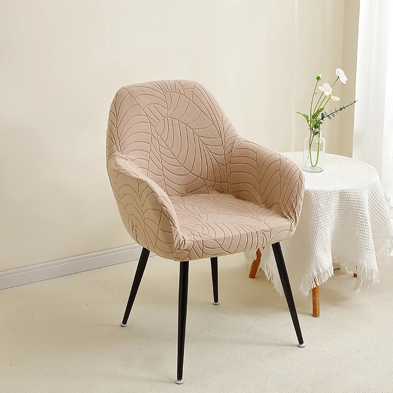 1/4pcs High Arm Chair Cover Elastic Dining Armchair Slipcover Leaf Jacquard Seat Covers for Home Wedding Fundas Para Sillas
