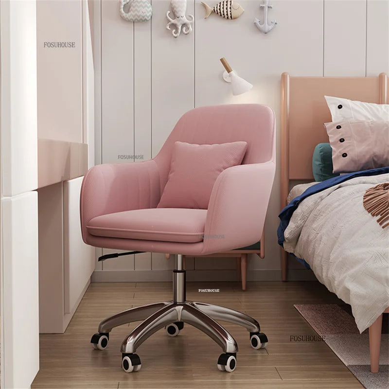 Comfortable Back Lift Swivel computer Chair for Office Furniture Leisure Creative pink gaming chair Modern pink Office Chairs Z