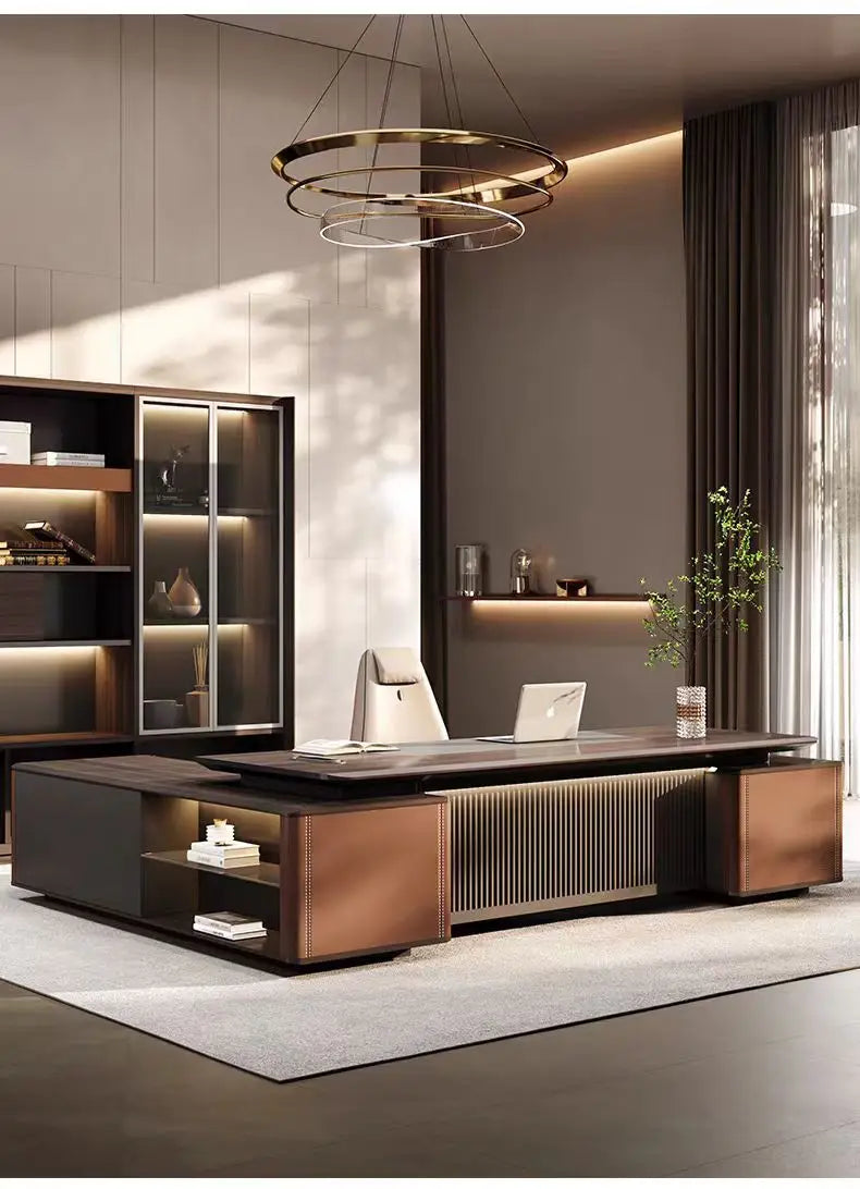 Boss Office President's Desk Light Luxury Advanced Sense Large Class Desk Furniture Chairperson's Office Desk And Chair Combinat