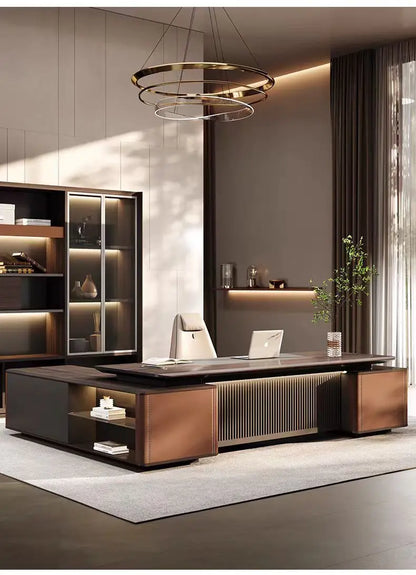 Boss Office President's Desk Light Luxury Advanced Sense Large Class Desk Furniture Chairperson's Office Desk And Chair Combinat