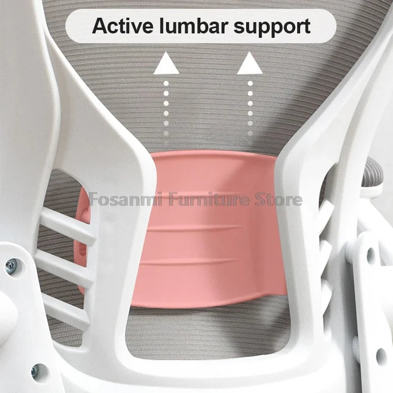 Adjustable Lumbar Support Home Desk Chairs with Armrests Students Study Computer Chair Office Mesh Swivel Chair with Wheels