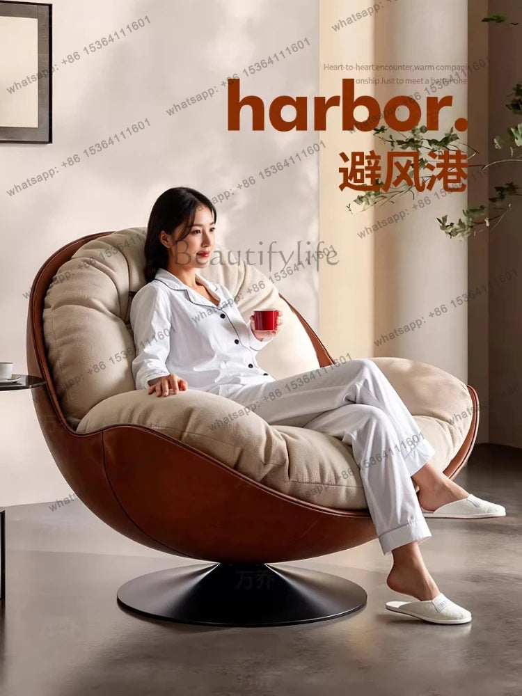 yj9 Light luxury modern leisure swivel chair, Nordic recliner advanced lazy