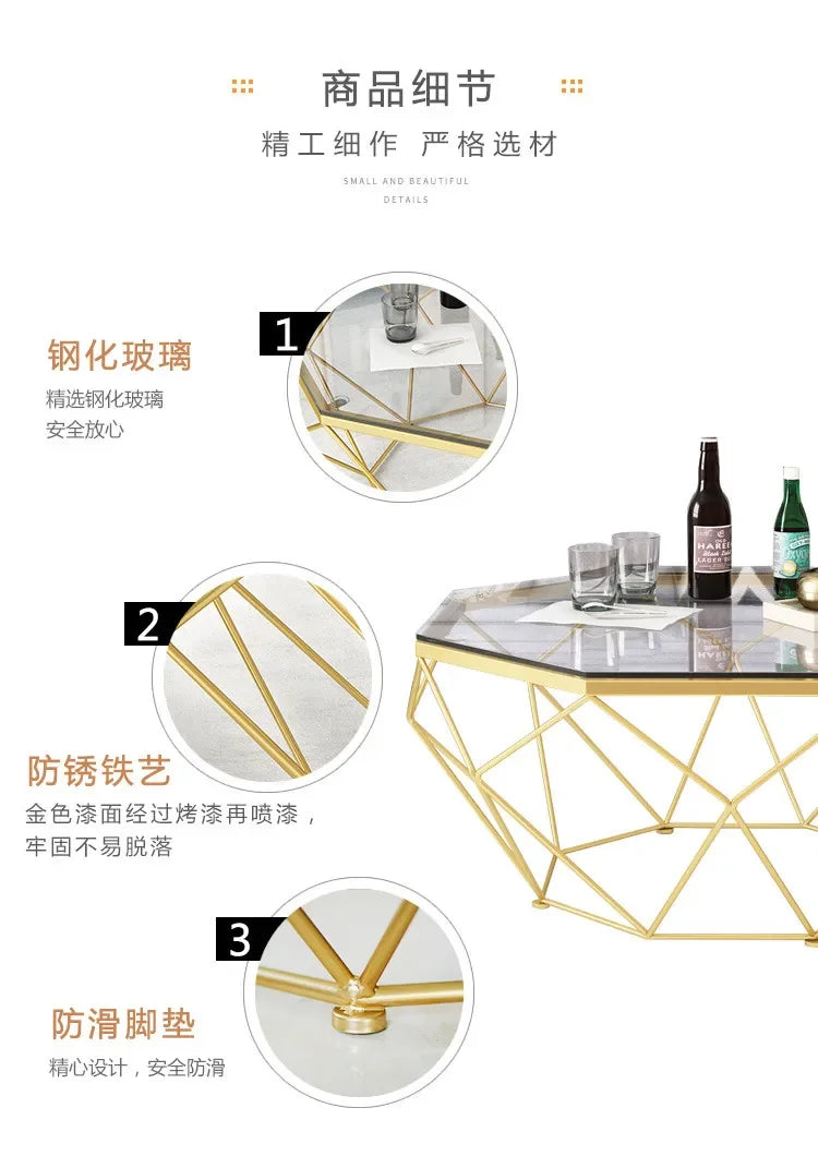 Nordic Light Luxury Tempered Glass Coffee Tables Small Apartment Sofa Side Table Simple Iron Corner Table Living Room Furniture
