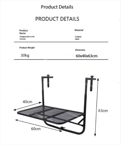 Balcony Railing Hanging Table Folding Lifting  Computer  Household Small Bar Desk Dining  Outdoor Guardrail