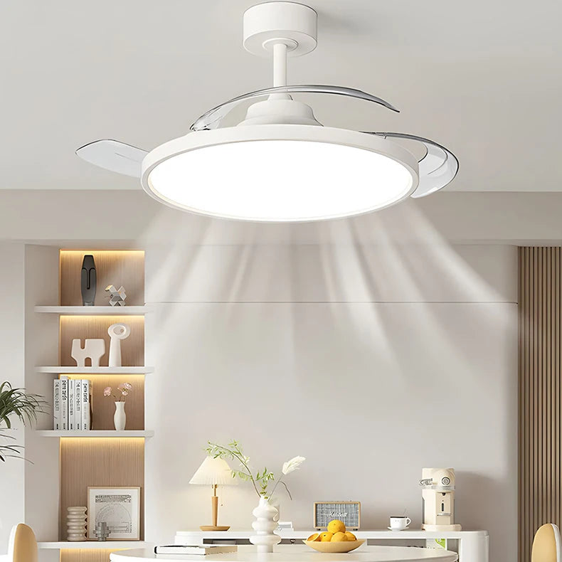 Ultra Thin Ceiling Fan lamps Retractable Fan Blade with Remote Control Fan for Room Bedroom Living Room Led Lighting AC95-260V