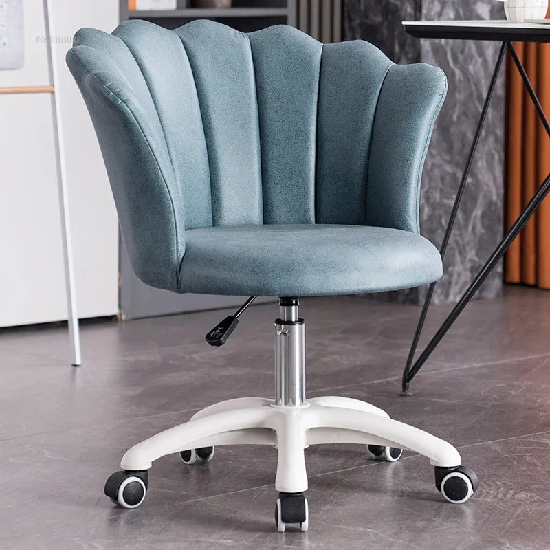Rotatable Velvet Office Chair for Company Modern Soft Backrest Chair with Wheels Simple Creative Office Chairs for E-sports Room