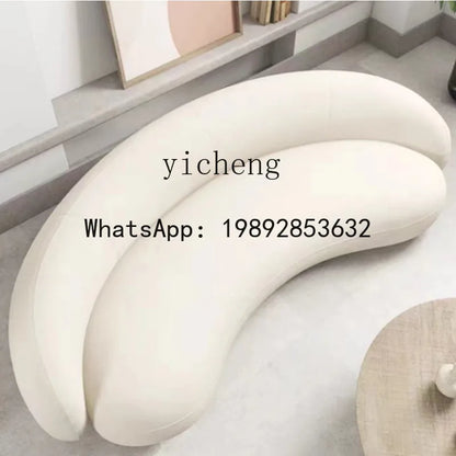 Q4  Light Luxury Velvet Curved Sofa Beauty Salon Clothing Store Moon-Shaped Sofa