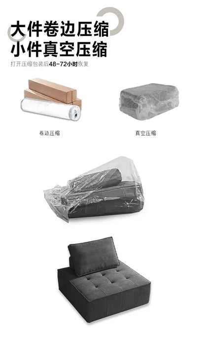 JC Modular Fabric Folding Vacuum Compression Sofa Bed Living Room Sofa Sponge Lazy Frameless Boneless Sofa Chair