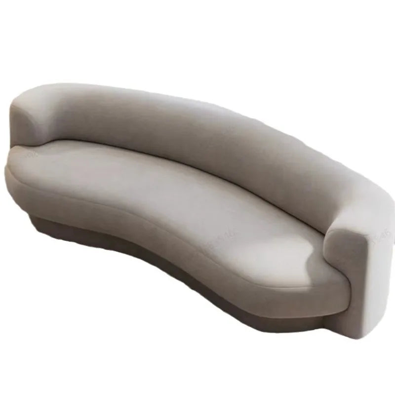 Curved Italian minimalist special-shaped sofa, small apartment living room sofa