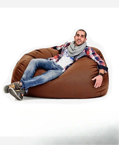 Light luxury leather lazy sofa bean bag balcony lying down single double large tatami seat