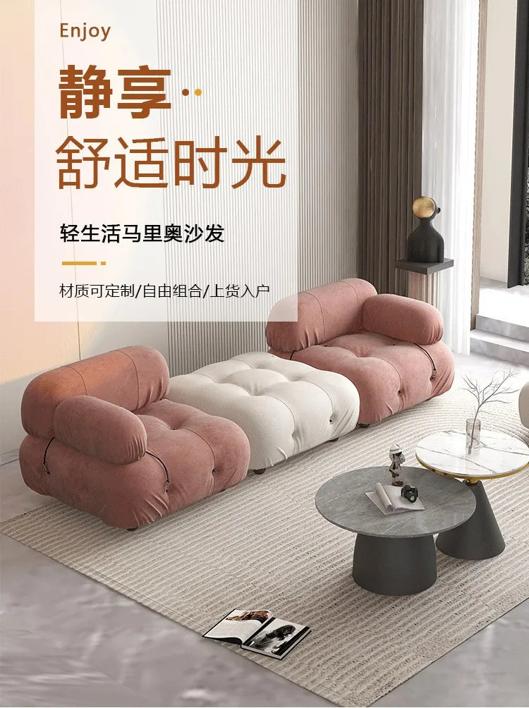 Modular Sofa Set Reclining Sectional Cube Chair Modern Minimalist Nordic Fabric Living Room Furniture for Home Decor Sofas