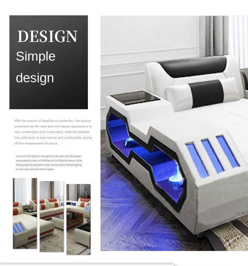 Functional living room comfortable sofa Large led creative sofa combination online celebrity style leisure sofa customization