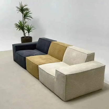 Set Vacuum Compression Combination Sofa Tofu Block Corduroy Fabric Pure Sponge Frameless Roll Up Living Room Export Pure