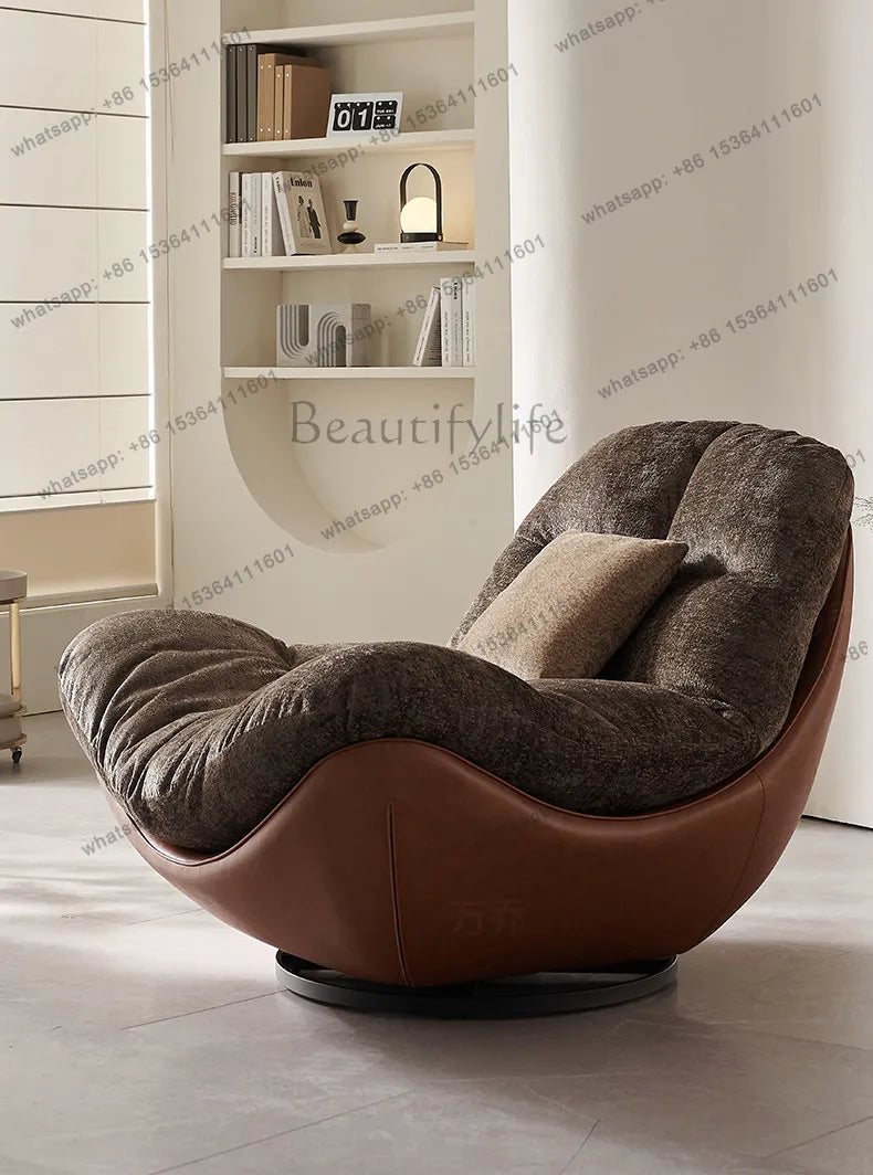 Italian minimalist lazy sofa chair modern simple living room bedroom home balcony swivel chair