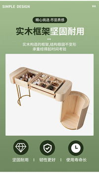 Solid wood new dresser glass bedroom modern simple style light luxury Internet celebrity small makeup table rock slab makeup
