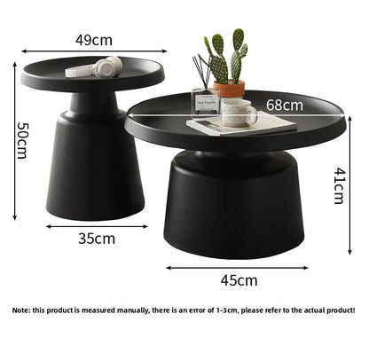Cream apartment Nordic coffee table living room household small apartment simple Internet celebrity wrought iron modern round