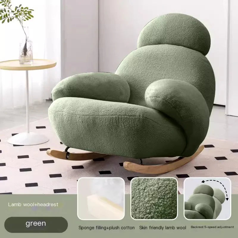 Nordic Modern Luxury Living Room Chairs Sofa  Rocking  Lounge Single Lazy Reclining Adult Bedroom Relax Magical Furniture