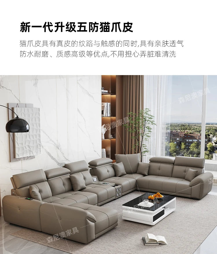 Modern Minimalist Sofa Leather Recliner Corner Living Room Sofa Relaxing Comfortable Muebles Para Habitacion Home Accessories